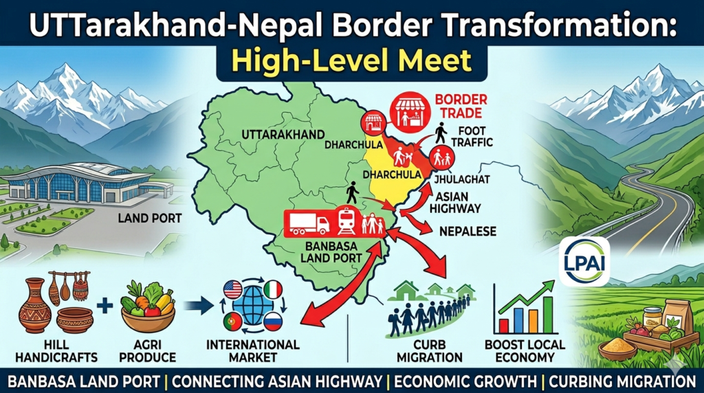 Modern land port at Banbasa, Champawat