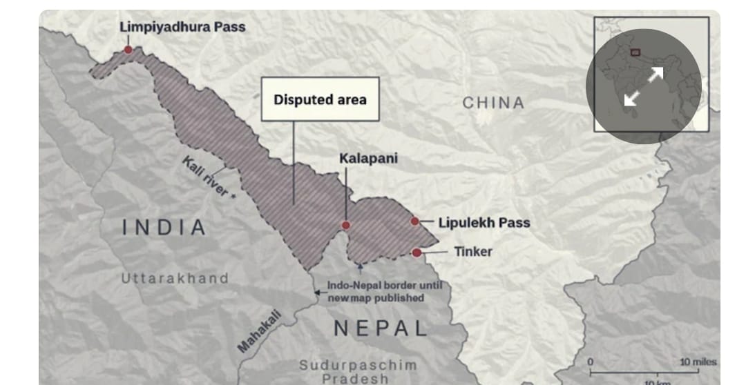 Lipulekh Pass dispute and Kailash Mansarovar Yatra route map