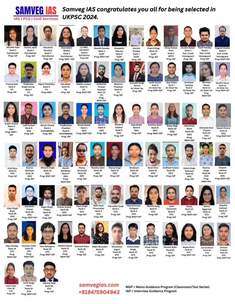Samveg IAS Result UKPSC 2024: 82+ Selections in Uttarakhand PCS!