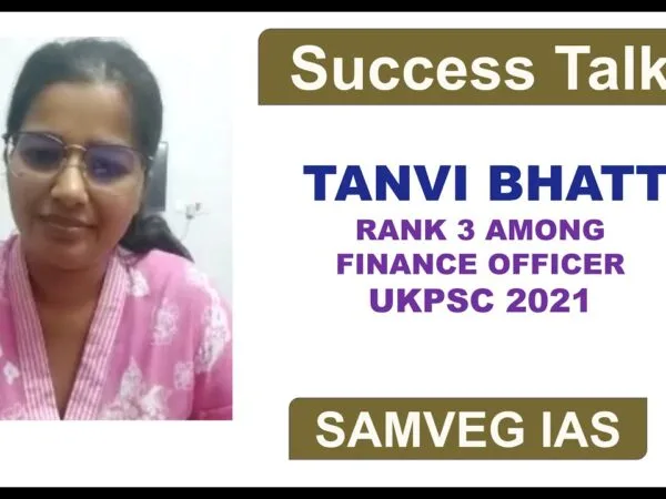 Tanvi Bhatt Rank 3 Finance Officer, UKPSC 2021