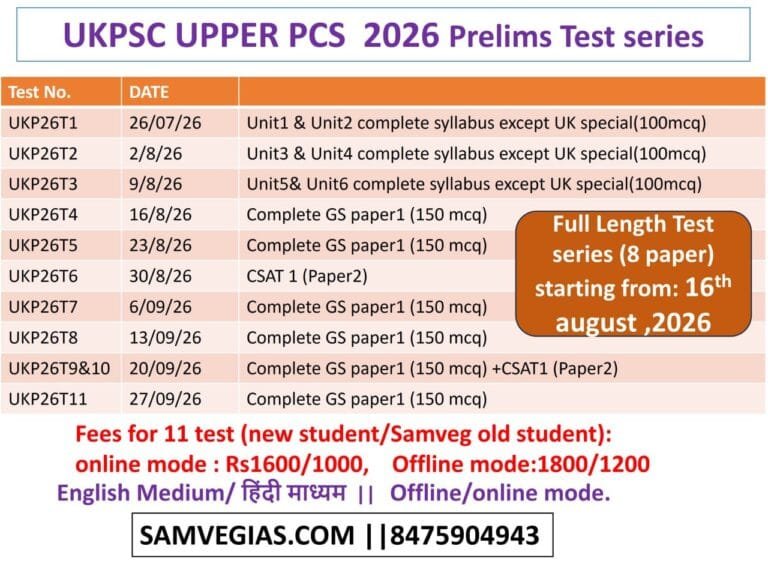 UKPSC 2026 Test Series