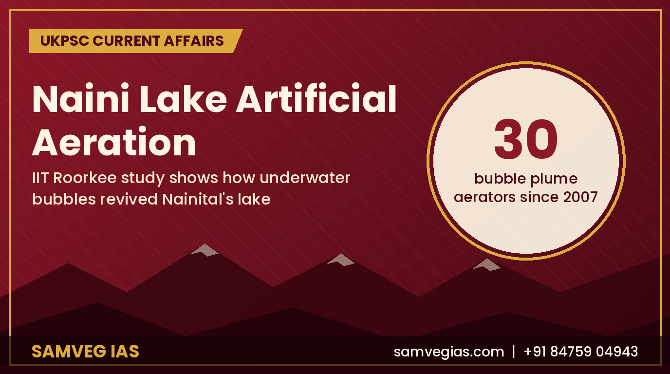 Naini Lake artificial aeration with bubble plume aerators, IIT Roorkee study
