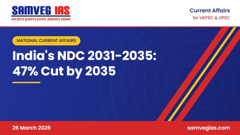 India's NDC 2031-2035 climate targets card for UPSC