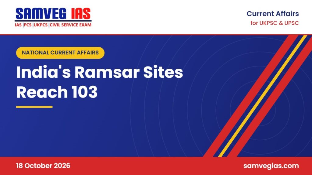 India’s Ramsar Sites Reach 103 with Sukhna Lake and Sauj Jheel